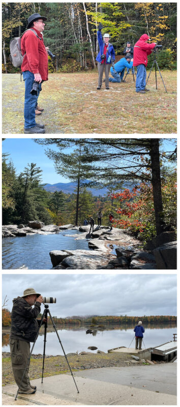 Photographers shooting fall foliage in New England.