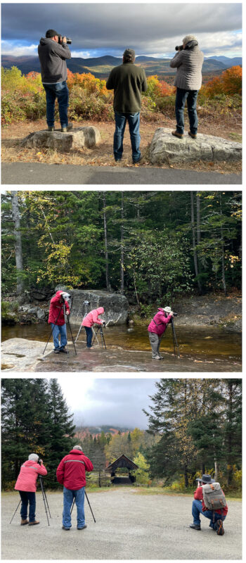 Photographers shooting fall foliage in Maine and New England.