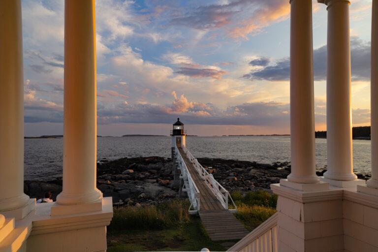Marshall Point Lighthouse at the entrance to Port Clyde Harbor, Maine.