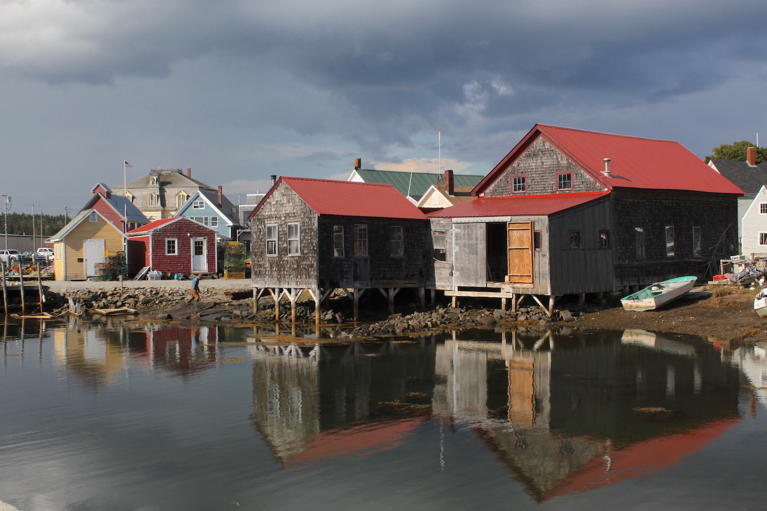 The working waterfront on Vinalhaven Island harbor. 